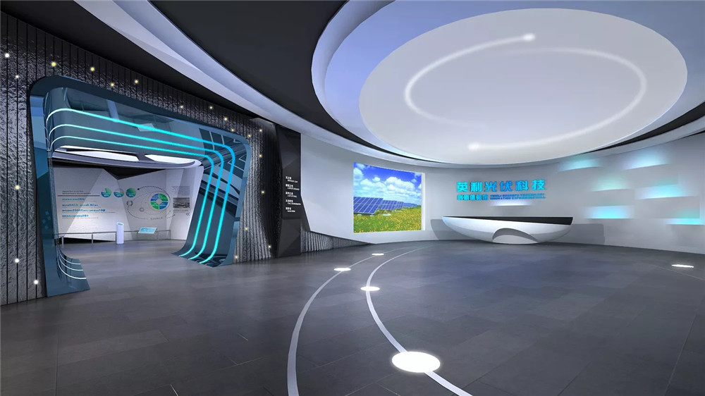鄭州展廳設計公司-英利集團企業(yè)展廳設計效果圖