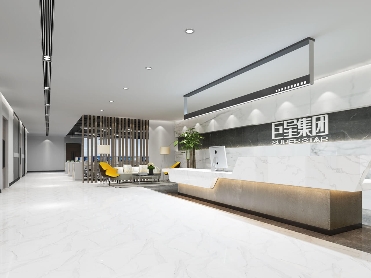 鄭州巨星集團辦公室裝修公司設(shè)計案例
