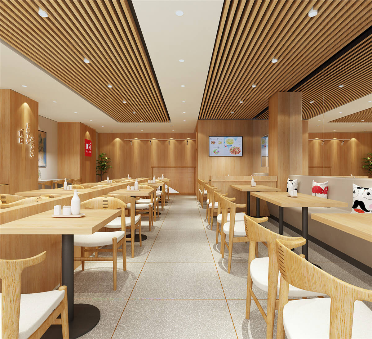 鄭州焦耳中式快餐連鎖萬達(dá)店設(shè)計(jì)公司裝修案例