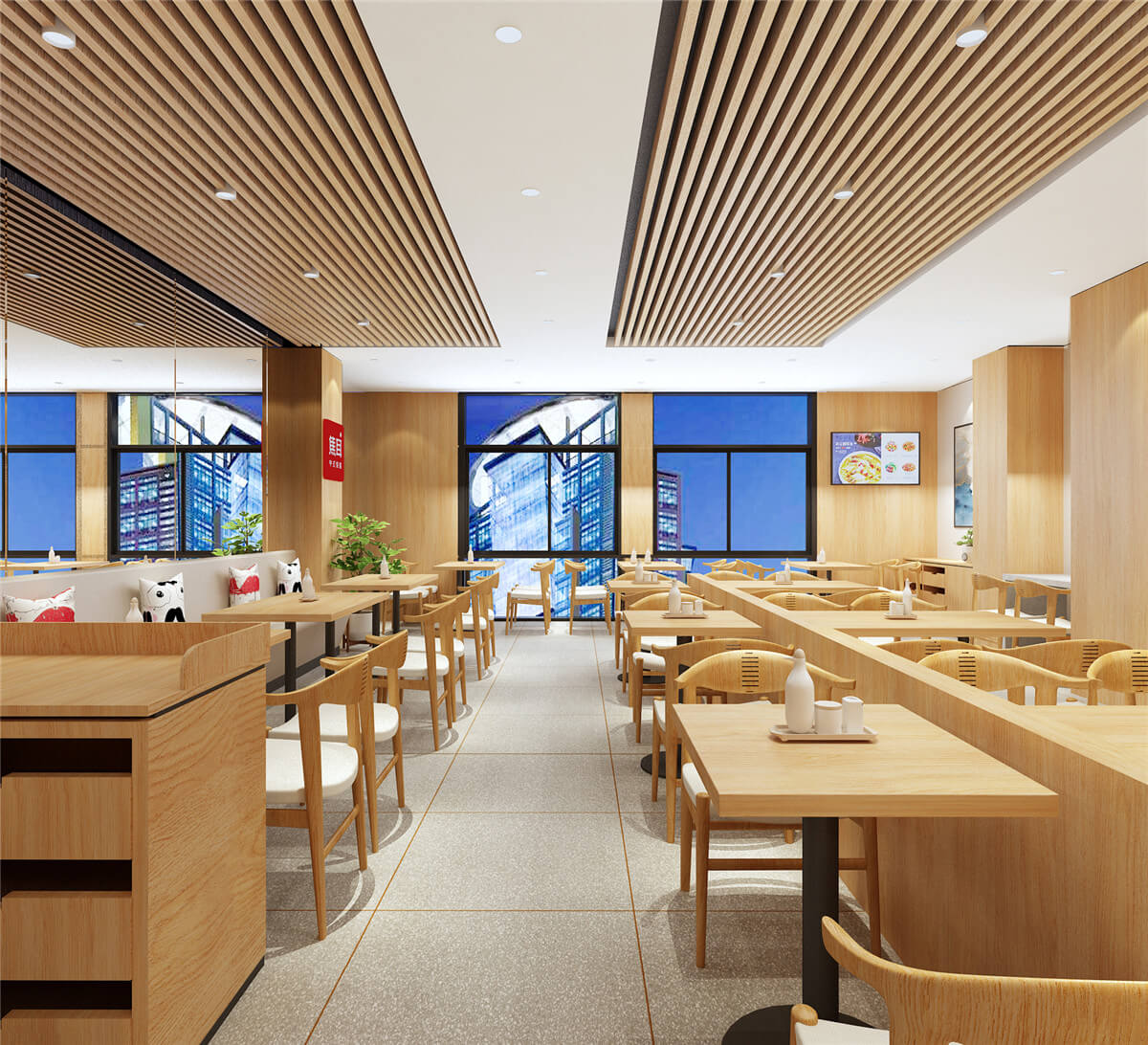 鄭州焦耳中式快餐連鎖萬達(dá)店設(shè)計(jì)公司裝修案例
